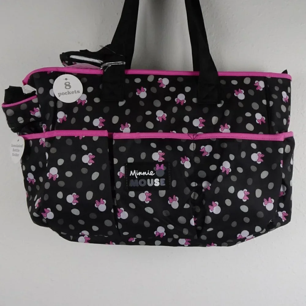 Disney Baby Minnie Mouse Diaper Bag 8 Pockets 4 Piece Set 19
